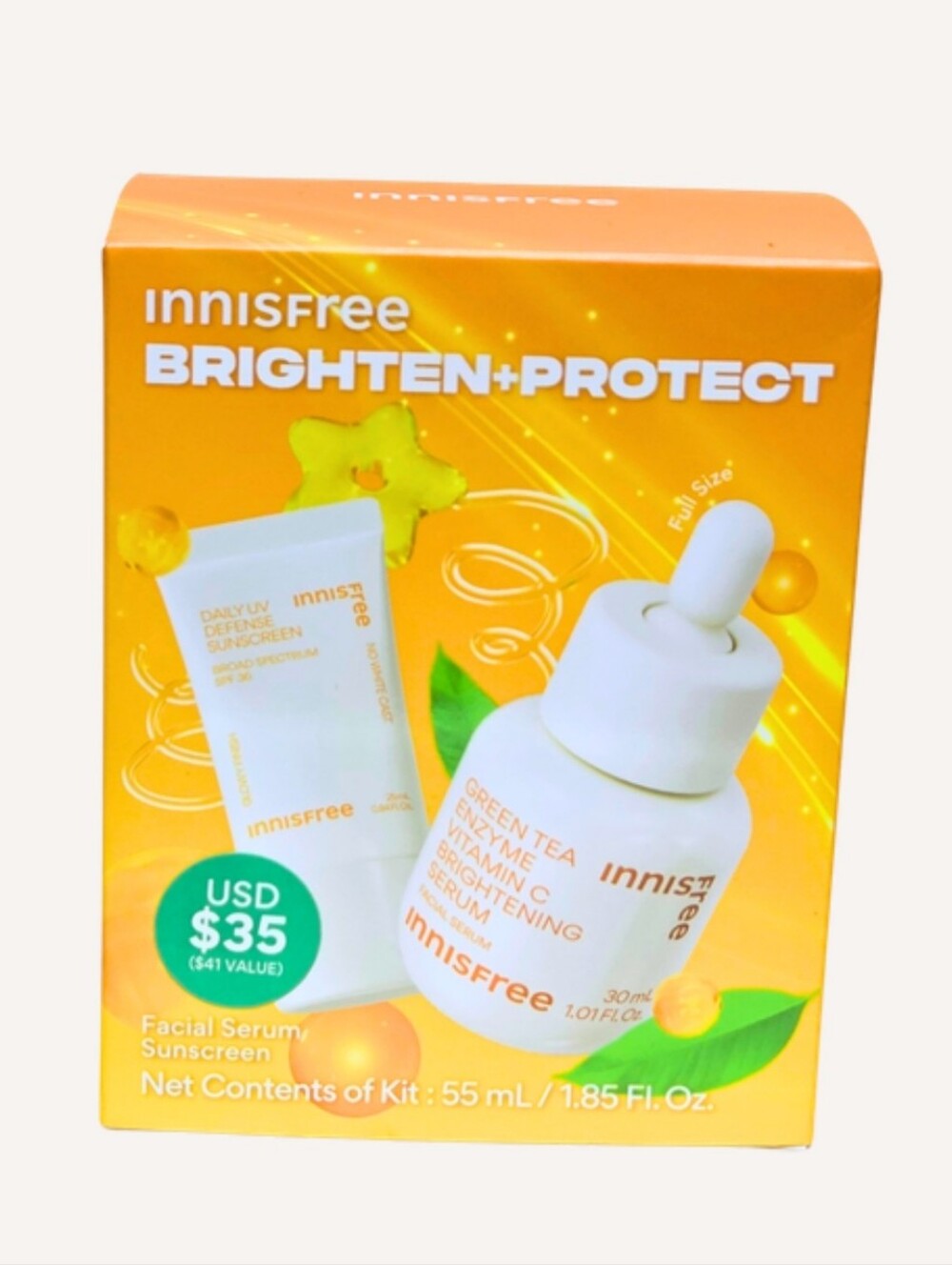 Innisfree Brighten + Protect Vitamin C SPF Kit NEW